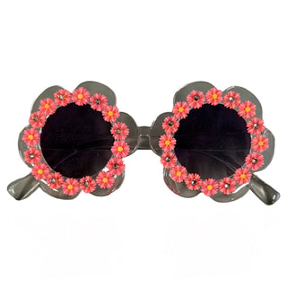 Bari Lynn Daisy Charm Swarovski Embellished Sunglasses - Coral
Sunglasses with floral design on a white background