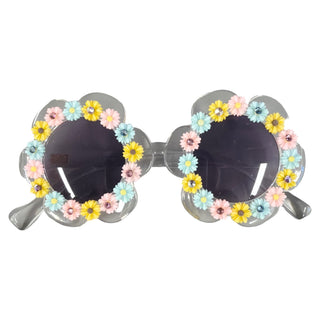 Bari Lynn Daisy Charm Swarovski Embellished Sunglasses - Multi
Sunglasses with floral frame on a white background