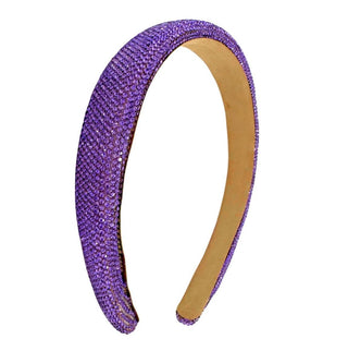 Bari Lynn Fully Crystalized Thin Headband - Purple
Purple glittery headband on a white background