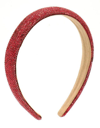 Bari Lynn Fully Crystalized Thin Headband - Red