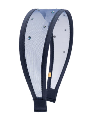 Navy Bari Lynn Mesh Headband with a stylish, breathable mesh design, ideal for casual or athletic wear.