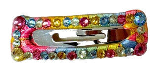Bari Lynn Swarovski Crystal Tie Dye Snap Clip - Rainbow
Multicolored gemstone hair clip on a white background