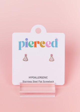 Pierced Co Earrings - Birthday Hat