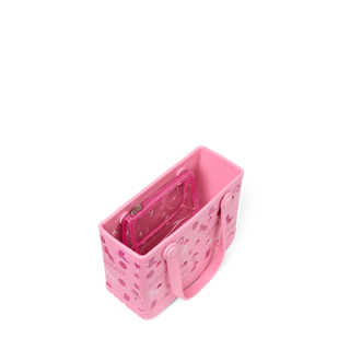 Bitty Bogg® Bag - Bogg N' Boots
Pink plastic basket with floral patterns on a white background