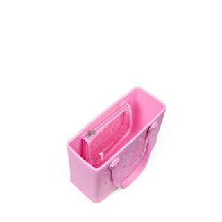 Bitty Bogg® Bag - In Love With Bogg - Pink Taffy
Pink plastic container with a handle on a white background