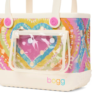 Bitty Bogg® Bag - Liquid Sunshine - TaffyColorful tie-dye bag with a clear pocket and 'bogg' branding on a white background