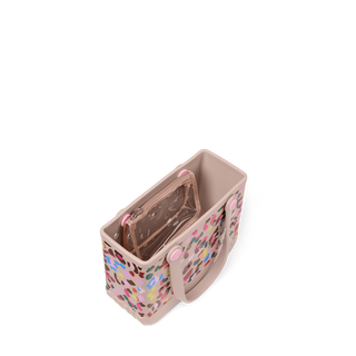 Bitty Bogg® Bag - Neon Jungle 
Rectangular beige bag with floral pattern on a white background