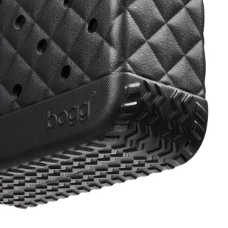 Bitty Bogg® Bag - Quilted LBD Black
Close-up of a black textured mat with 'boggi' branding on a white background