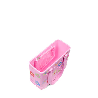Bitty Bogg® Bag -  Spring Love: Happy Flowers
Pink toy bathtub with floral patterns on a white background