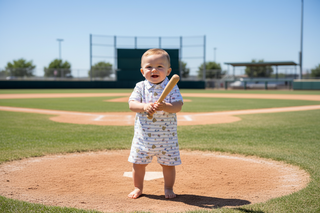 BlueQuail Clothing Co Polo Short Sleeve Romper - 7th Inning Stretch
Baby romper with car pattern on a white background