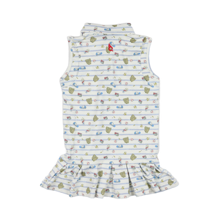BlueQuail Clothing Co Polo Sleeveless Dress - 7th Inning Stretch
Dog dress with pattern on a white background