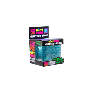 NeeDoh Glitter & Glow Nice Cube
Blue glittery cube with packaging on a white background