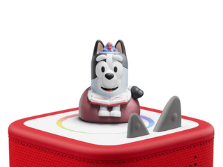 Three Bluey Tonies toys from the Tonies brand, featuring colorful Bluey character designs for children’s play and storytelling.