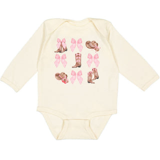 Sweet Wink, Sweet Wink Coquette Cowgirl Long Sleeve Bodysuit - Natural - Basically Bows & Bowties