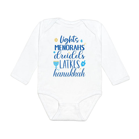 Sweet Wink Hanukkah Fun L/S Bodysuit, Sweet Wink, All Things Holiday, cf-size-0-3-months, cf-size-3-6-months, cf-size-6-12-months, cf-type-onesie, cf-vendor-sweet-wink, Chanukah, Christmas in