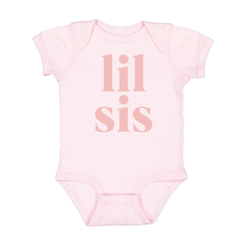 Sweet Wink Lil Sis Short Sleeve Bodysuit - Ballet, Sweet Wink, cf-size-0-3-months, cf-size-3-6-months, cf-type-onesie, cf-vendor-sweet-wink, Lil Sis, Little Sisiter Shirt, Little Sister, Litt