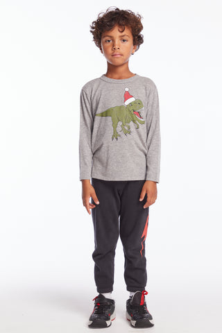 Chaser Dinosaur Santa Boys Long Sleeve