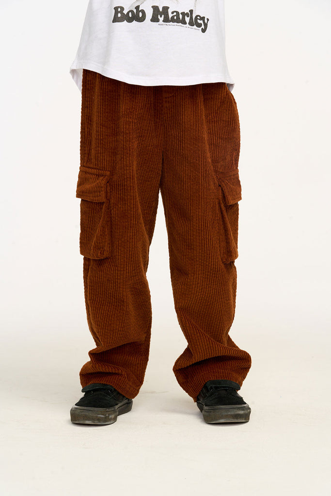 Chaser Wes Walnut Brown Corduroy Cargo Pants Basically Bows & Bowties