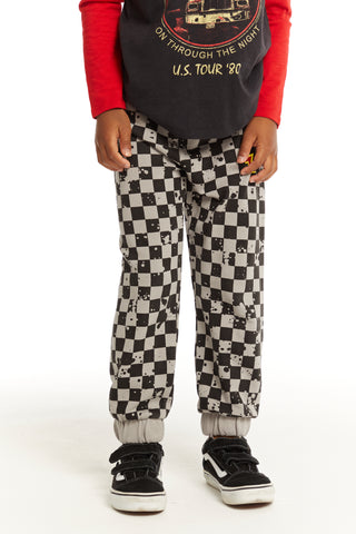 Chaser Grey & Black Check Joggers