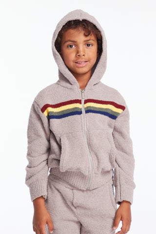 Chaser Boys Heather Grey Zip Up Hoodie