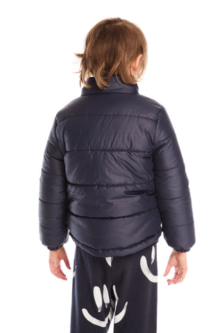 Chaser Winter Bolts Jacket
Person wearing a navy puffer jacket on a white background