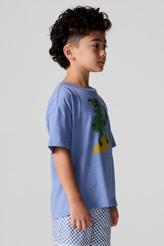 Chaser Surfin T-Rex shirt featuring a colorful T-Rex graphic on a casual cotton tee, perfect for vintage-inspired style.