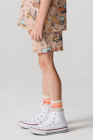 Chaser Construction Days shorts in checkered pattern, casual men's shorts with a relaxed fit and multiple pockets.