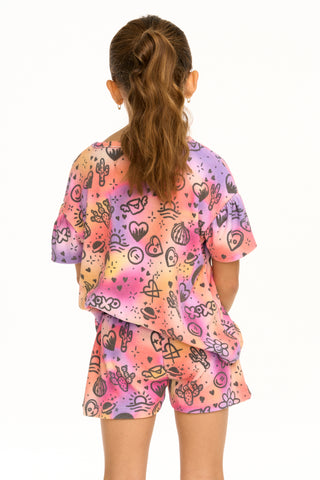 Chaser Jade Cosmic Sunset Print Shorts, Chaser, cf-size-12, cf-size-4, cf-size-5, cf-type-shorts, cf-vendor-chaser, Chaser, Chaser Kids, Chaser Shorts, Cosmic Sunset, girls shorts, shorts, Sh