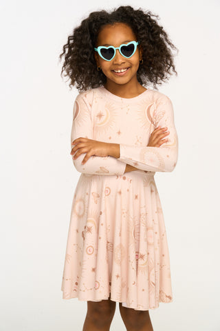 Chaser Mystical Sky Peplum Cozy Knit Dress, Chaser, cf-size-10, cf-size-4, cf-size-5, cf-size-6, cf-size-7, cf-size-8, cf-type-dress, cf-vendor-chaser, Chaser, Chaser Kids, Dress, Dresses, Dr