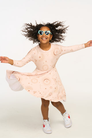Chaser Mystical Sky Peplum Cozy Knit Dress, Chaser, cf-size-10, cf-size-4, cf-size-5, cf-size-6, cf-size-7, cf-size-8, cf-type-dress, cf-vendor-chaser, Chaser, Chaser Kids, Dress, Dresses, Dr