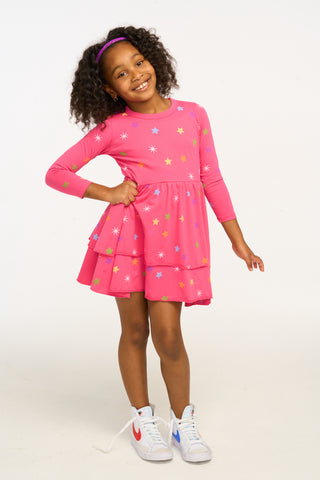 Chaser Rainbow Stars Dress, Chaser, cf-size-2, cf-size-6, cf-size-7, cf-size-8, cf-type-dress, cf-vendor-chaser, Chaser, Chaser Kids, Dress, Dresses, Dresses for Girls, Girls Clothing, Rainbo