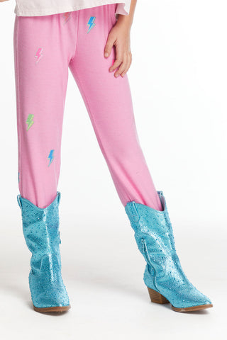 Chaser Glitter Bolts Girls Pant