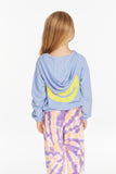 Chaser, Chaser Star Smiley Semi Cropped Shirred Hoodie Pullover - Basically Bows & Bowties