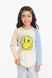 Chaser Checkered Smiley Girls Long Sleeve Tee