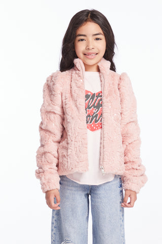 Chaser Girls Pinky Puff Sleeve Jacket