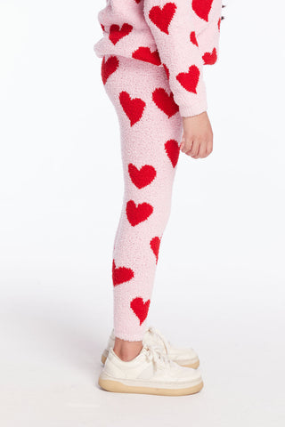 Chaser Fuzzy Fleece Sugar Heart Girls Legging