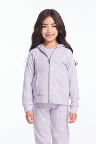 Chaser Girls Purple Sky Zip Up Hoodie