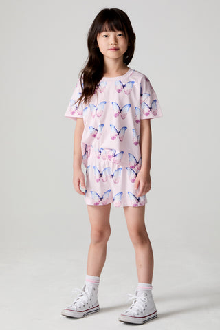 Chaser Flutter Butterfly Shorts in checkered pattern, lightweight casual shorts with butterfly print, perfect for relaxed summer wear.