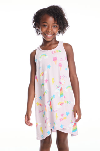 Chaser Unicorn Treats Girls Tank Dress