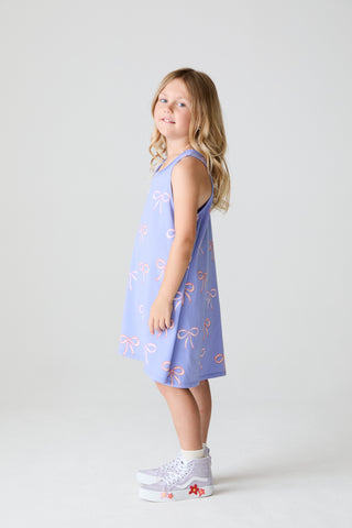 Chaser allover dainty bows tank dress featuring a sleeveless design, lightweight fabric, and playful bow print in a casual style.