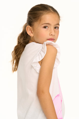 Chaser Flamingo Mirror Flutter Sleeve Tee, Chaser, cf-size-10, cf-size-2, cf-size-4, cf-size-5, cf-size-6, cf-size-8, cf-type-shirts-&-tops, cf-vendor-chaser, Chaser, Chaser Kids, Chaser Tee,