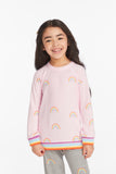 Chaser, Chaser All Over Rainbow Girls Pullover - Basically Bows & Bowties