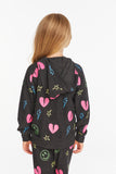Chaser, Chaser Neon Heart & Smiles Girls Zip-up Hoodie - Basically Bows & Bowties