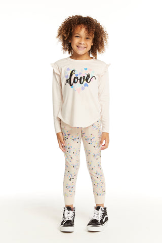 Chaser, Chaser Love Ruffle Shoulder LS Tee - Basically Bows & Bowties