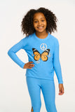 Chaser Peace Butterfly Long Sleeve Cozy Knit Pullover