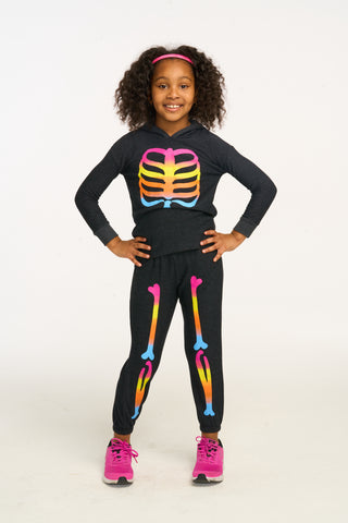Chaser Rainbow Skeleton Pullover Hi Lo Hoodie Basically Bows