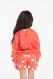 Chaser Smiley Flower & Hearts Girls Pullover Hoodie