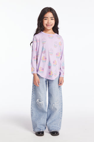 Chaser Rainbow Cupcakes Girls Long Sleeve Tee