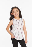 Chaser Checkered Bolts Girls Muscle Shirt