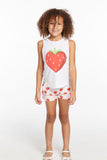 Chaser Heart Strawberry Girls Vintage Jersey Shirttail Muscle